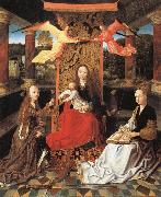 unknow artist Madonna and Child  Enthroned with SS.Catherine and Barbara Spain oil painting reproduction
